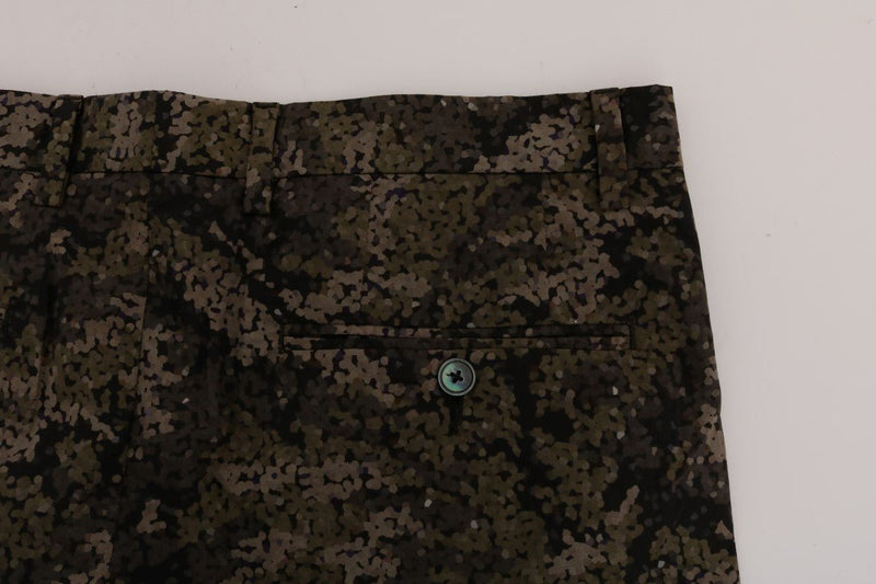 Black Green Cotton Military Pattern Shorts - Avaz Shop