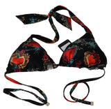 Black Heart Print Swimsuit Beachwear Bikini Tops - Avaz Shop