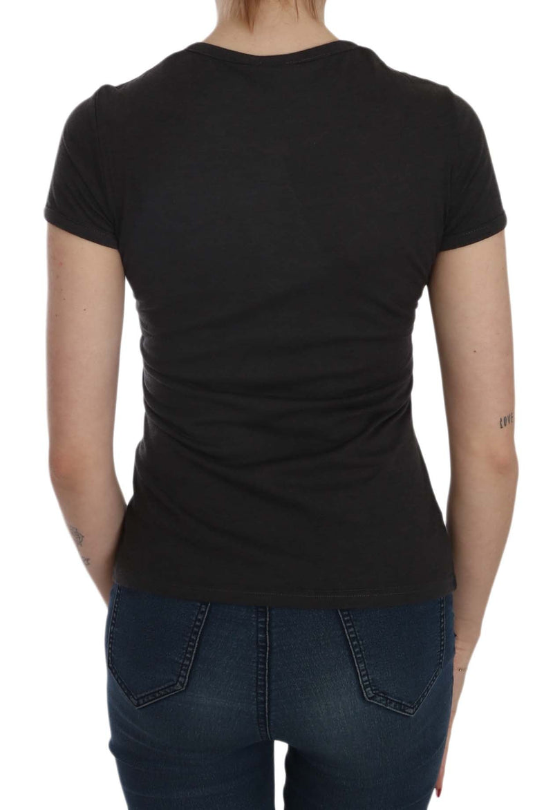 Black Hearts Print Short Sleeve Casual Shirt Top - Avaz Shop