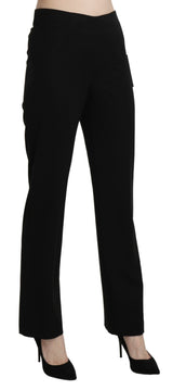 Black High Waist Straight Formal Dress Trouser - Avaz Shop