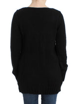 Black knitted wool sweater - Avaz Shop