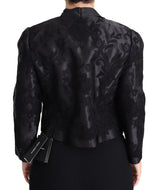 Black Lace Sheer Corset Organza Silk Jacket - Avaz Shop