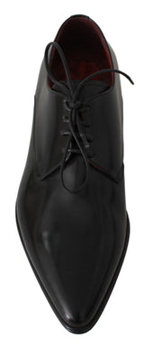 Black Leather Derby Dress Mens Shoes - Avaz Shop