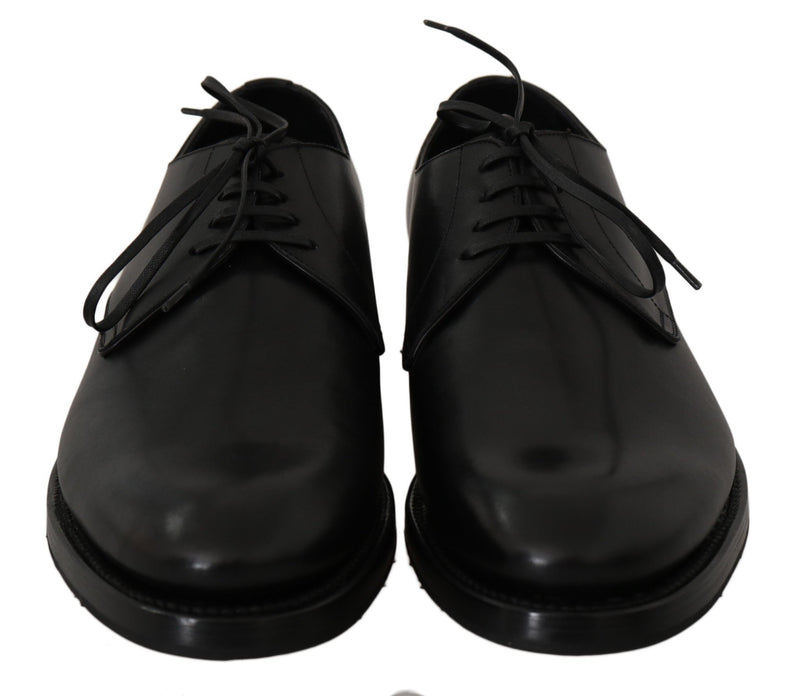 Black Leather Derby Formal Dress Shoes - Avaz Shop