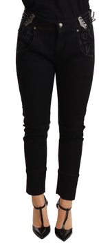 Black Low Waist Skinny Slim Trouser Cotton Jeans - Avaz Shop
