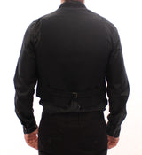 Black Manchester Single Breasted Vest - Avaz Shop