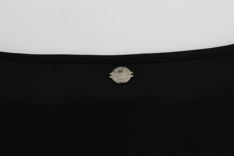 Black Modal Silk Shift Knee Dress - Avaz Shop