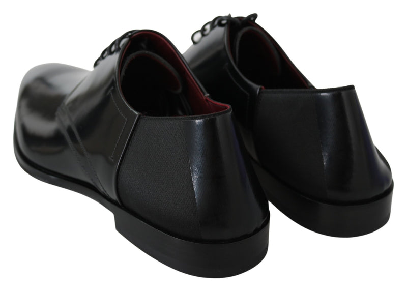 Black Patent Leather Lace Derby Shoes - Avaz Shop
