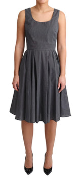 Black Polka Dotted Cotton A-Line Dress - Avaz Shop