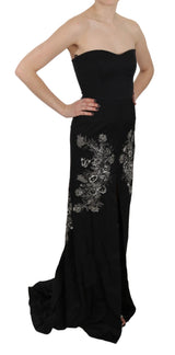 Black Sequined Flare Ball Gown Dress - Avaz Shop