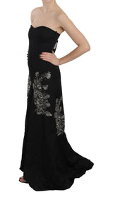 Black Sequined Flare Ball Gown Dress - Avaz Shop