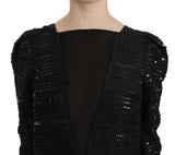 Black Silk Full Length Sequined Gown Dress - Avaz Shop