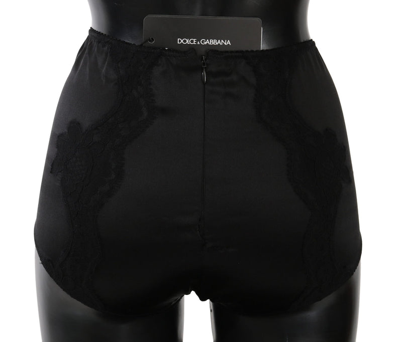 Black Silk Lace Stretch Underwear Bottoms - Avaz Shop
