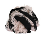 Black Silk Pink Floral Lace Hair Claw - Avaz Shop