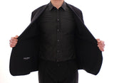 Black silk slim fit blazer - Avaz Shop