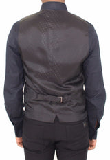 Black Silk Wool Dress Vest Blazer Jacket - Avaz Shop