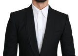 Black Single Breasted Formal Wool Blazer - Avaz Shop