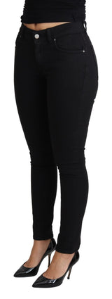 Black Skinny Denim Trouser Cotton Stretch Jeans - Avaz Shop