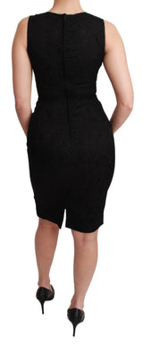 Black Sleeveless Bodycon Knee Length Dress - Avaz Shop