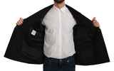 Black Slim Fit Jacket Coat Wool Blazer - Avaz Shop