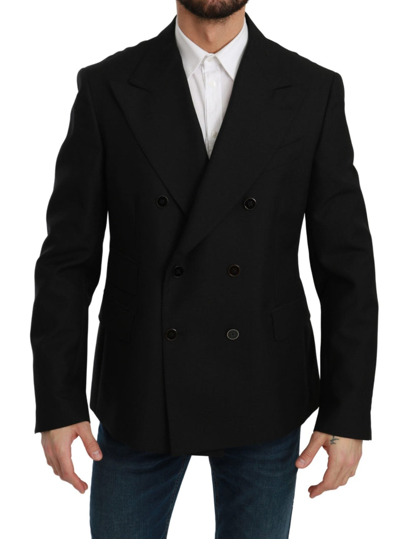 Black Slim Fit Jacket Coat Wool Blazer - Avaz Shop