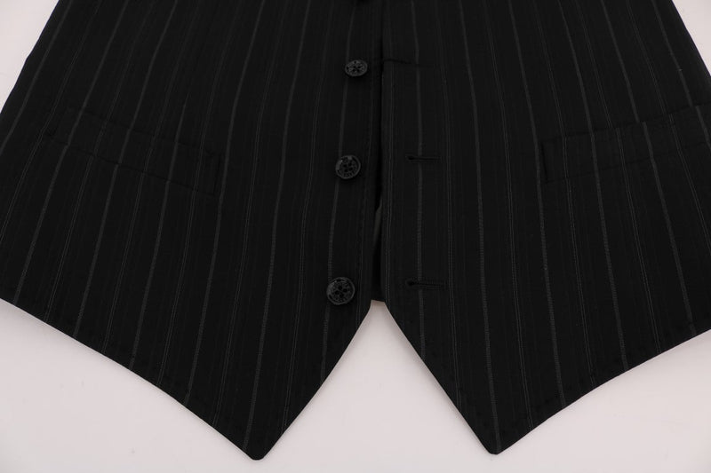 Black STAFF Cotton Striped Vest - Avaz Shop
