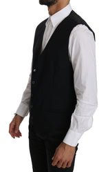Black Waistcoat Formal Gilet Cotton Vest - Avaz Shop