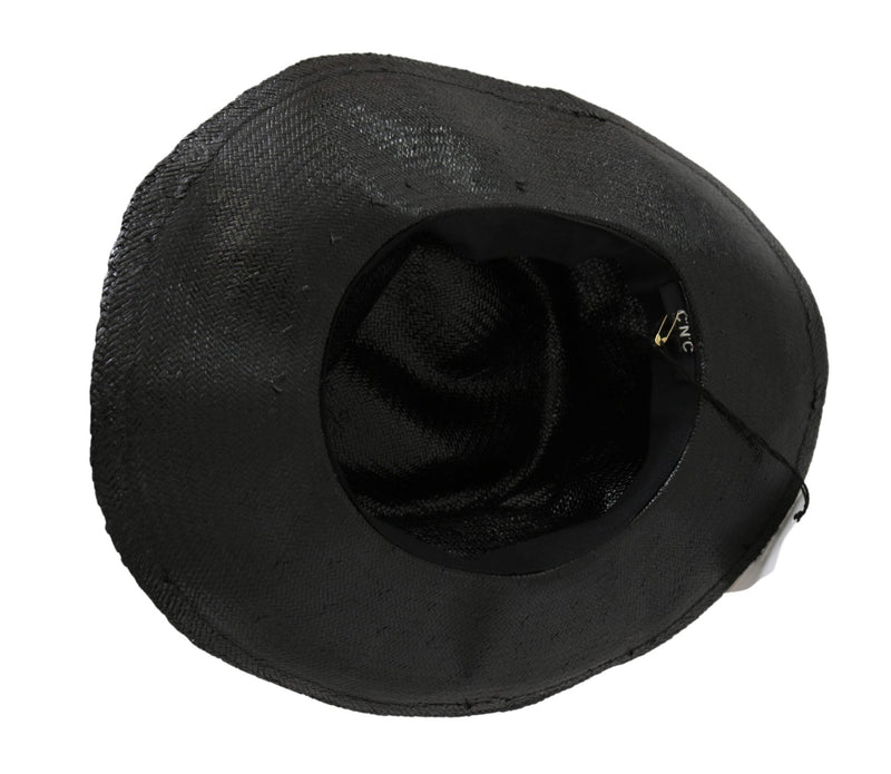 Black Wide Brim Cowboy Solid Hat - Avaz Shop