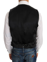 Black Wool Silk Vest - Avaz Shop