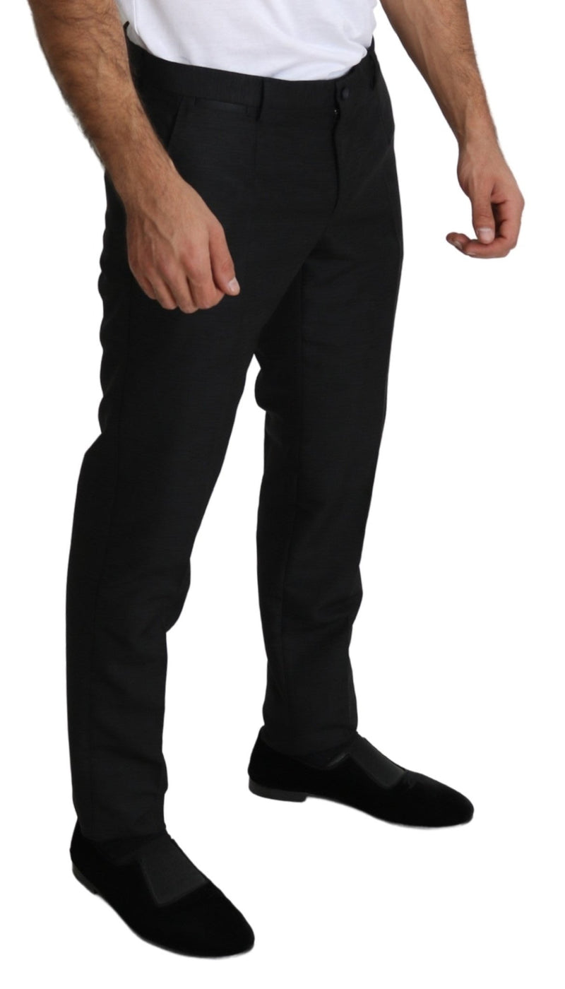 Black Wool Skinny Formal Trouser Pants - Avaz Shop