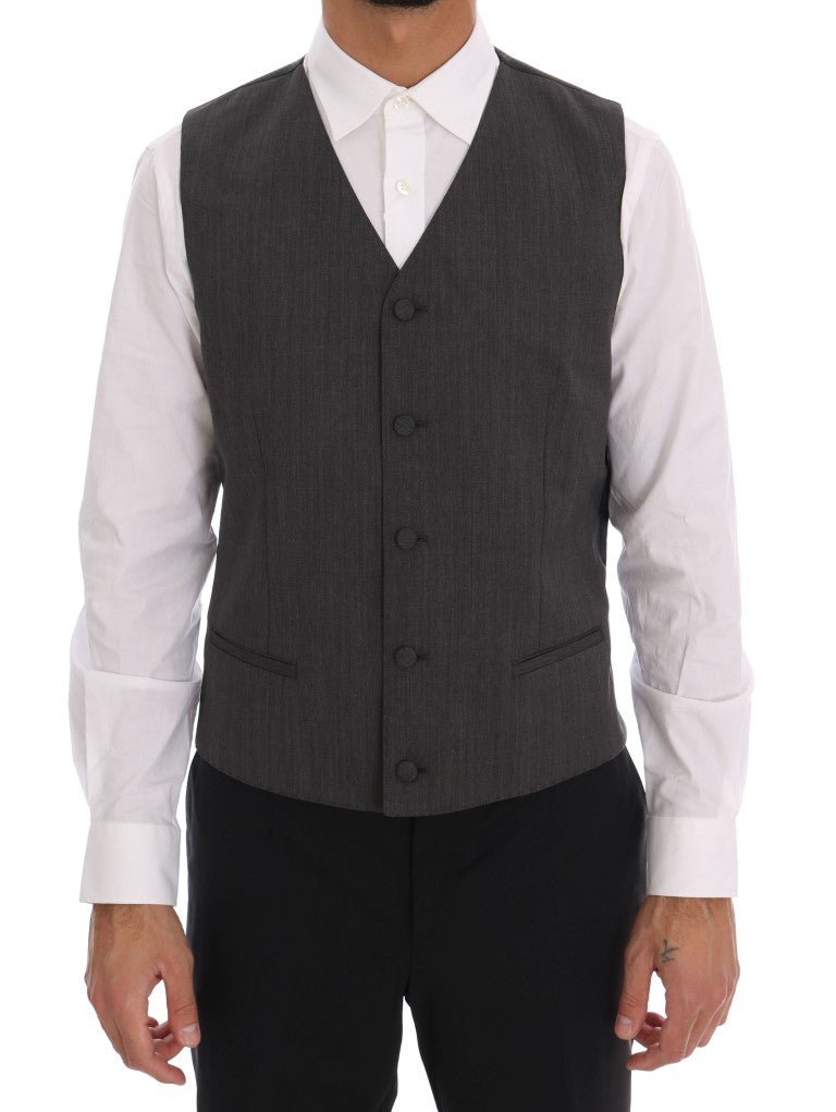 Black Wool Stretch 3 Piece Two Button Suit - Avaz Shop