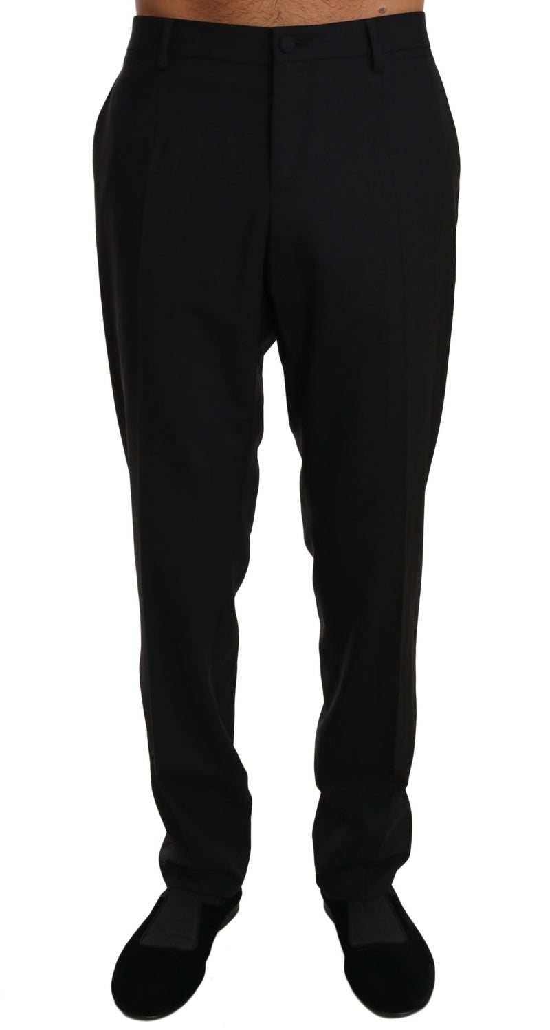 Black Wool Stretch Dress Trousers Pants - Avaz Shop