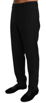 Black Wool Stretch Dress Trousers Pants - Avaz Shop