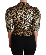 Blazer Gold Leopard Sequined Jacket - Avaz Shop