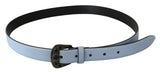 Blue Black Crystal Baroque Buckle Leather Belt - Avaz Shop