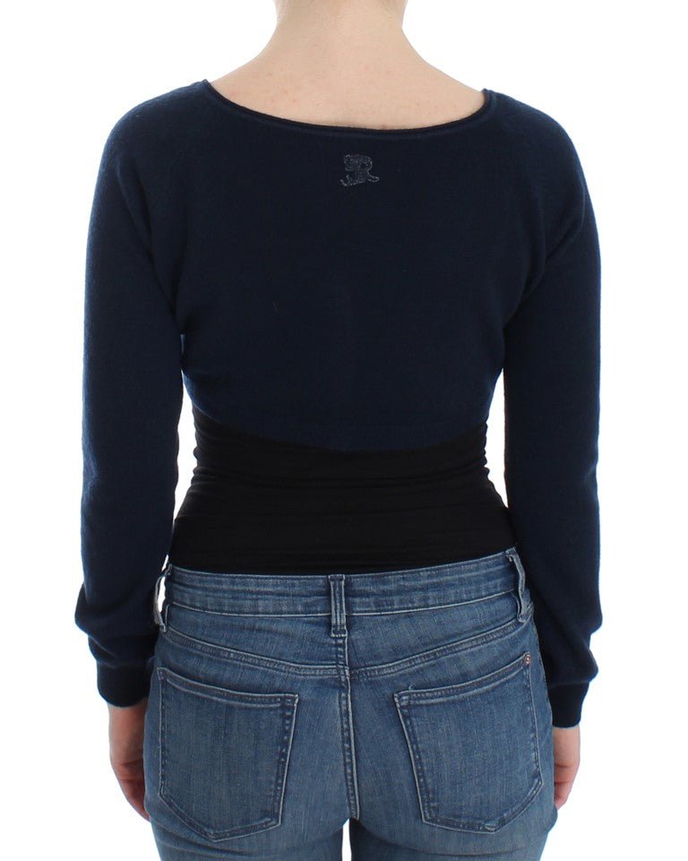 Blue Cashmere Cardigan Sweater - Avaz Shop