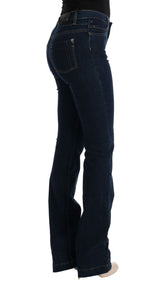 Blue Cotton Bootcut Flared Jeans - Avaz Shop