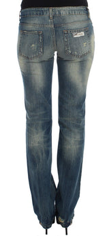 Blue Cotton Low Waist Jeans - Avaz Shop