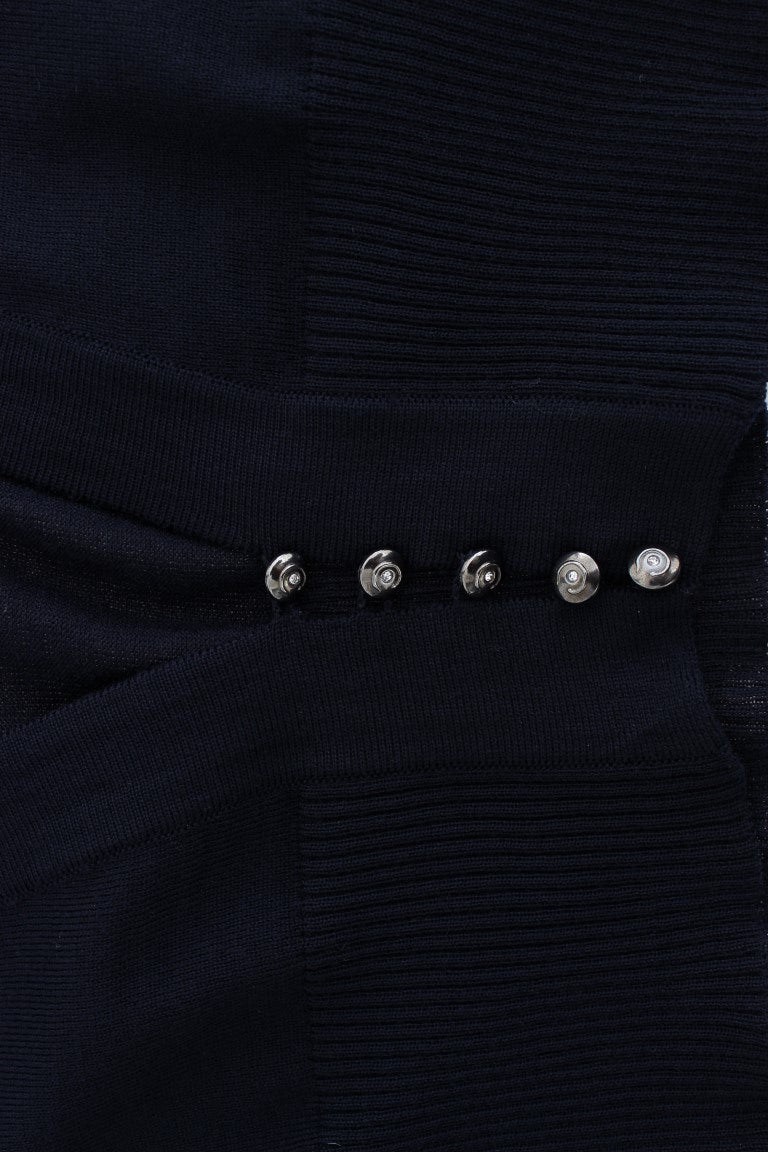 Blue cropped wool cardigan - Avaz Shop