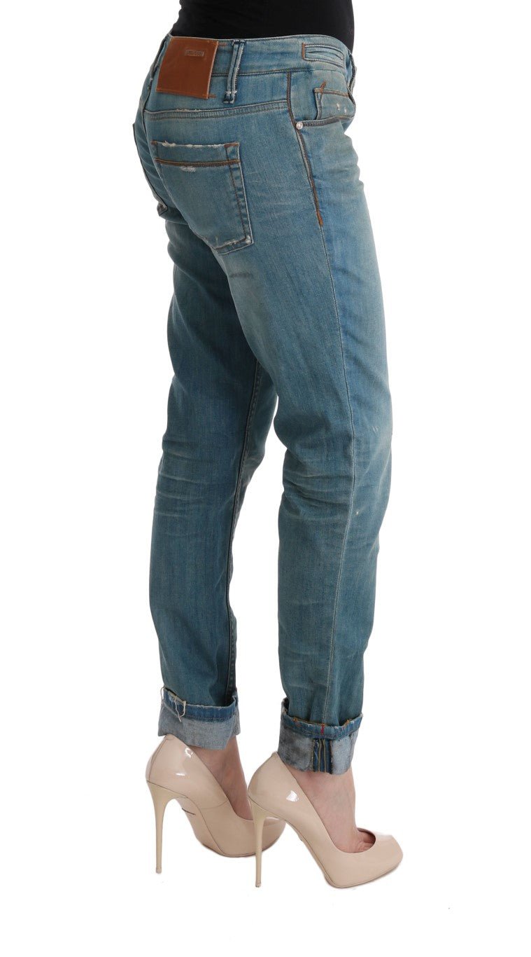 Blue Denim Cotton Bottoms Slim Fit Jeans - Avaz Shop