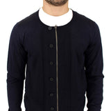 Blue full zip cardigan sweater - Avaz Shop