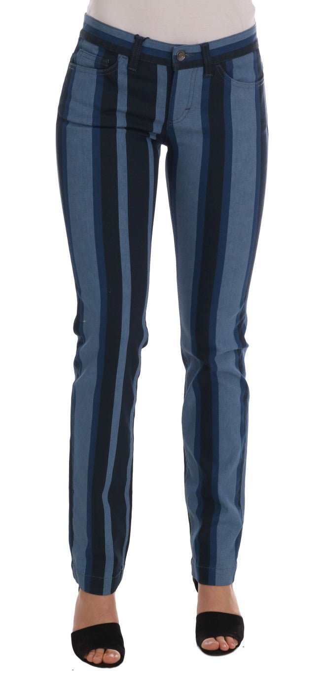 Blue GIRLY Striped Cotton Jeans - Avaz Shop
