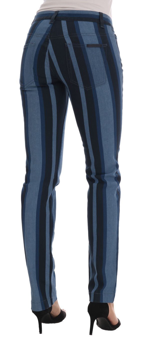 Blue GIRLY Striped Cotton Jeans - Avaz Shop
