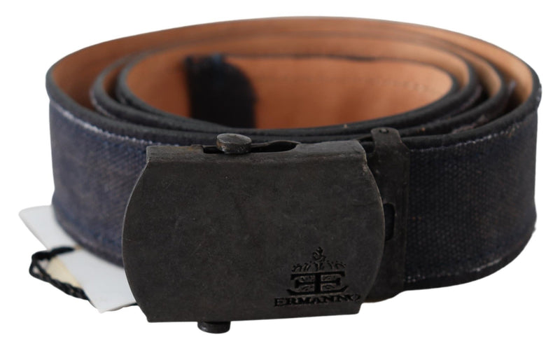 Blue Leather Ratchet Buckle Belt - Avaz Shop