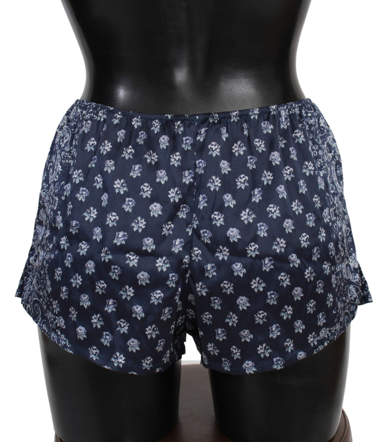 Blue Lingerie Shorts Silk Stretch Underwear - Avaz Shop