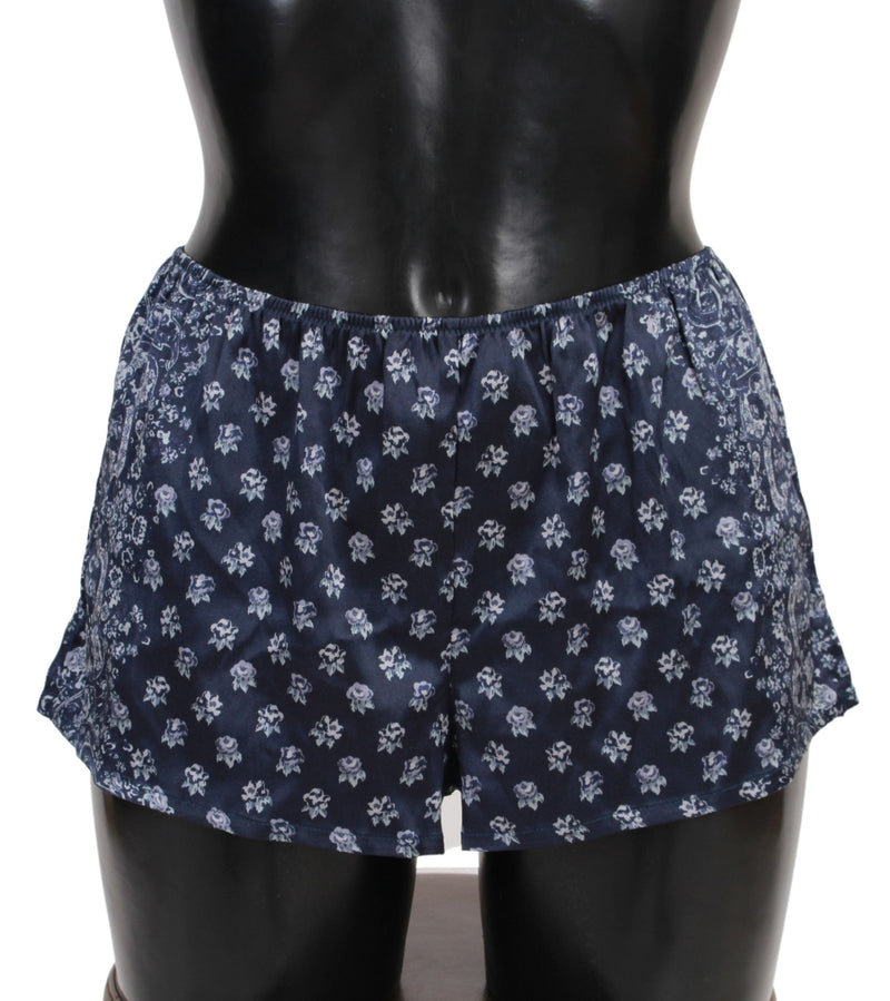 Blue Lingerie Shorts Silk Stretch Underwear - Avaz Shop
