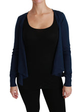 Blue Long Sleeve Cardigan Vest Cashmere Sweater - Avaz Shop
