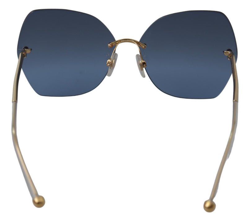 Blue Mirror Gold Gradient Women Sunglasses - Avaz Shop