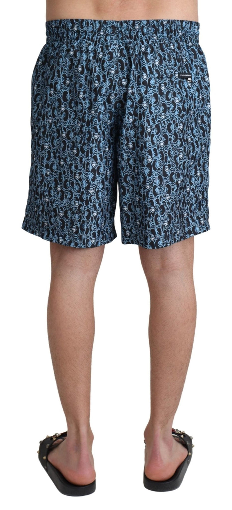 Blue Patterned Print Beachwear Shorts Swimwear - Avaz Shop