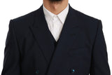 Blue Slim Fit 3 Piece MARTINI Wool Suit - Avaz Shop